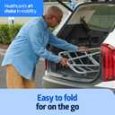 Medline Two-Button Folding Walker for Seniors, 5" Wheels, 32.5" to 39.5" Height, 400-lb. Capacity