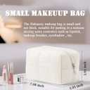 Makeup Cosmetic Bag Small Checkered Pouch Make Up Purse Bag Y2k Accessories (White)