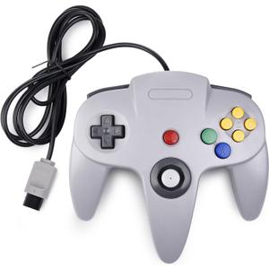 KIWITATA Classic N64 Controller, Retro N64 Wired Remote Joystick Gamepad Controller Compatible with N64 Video Game System Console Gray