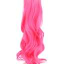 karlery Curly Clip In Thick Claw Drawstring Ponytail Extension Multi-colored Hair Pony Tail Hair Extension (Hot Pink)