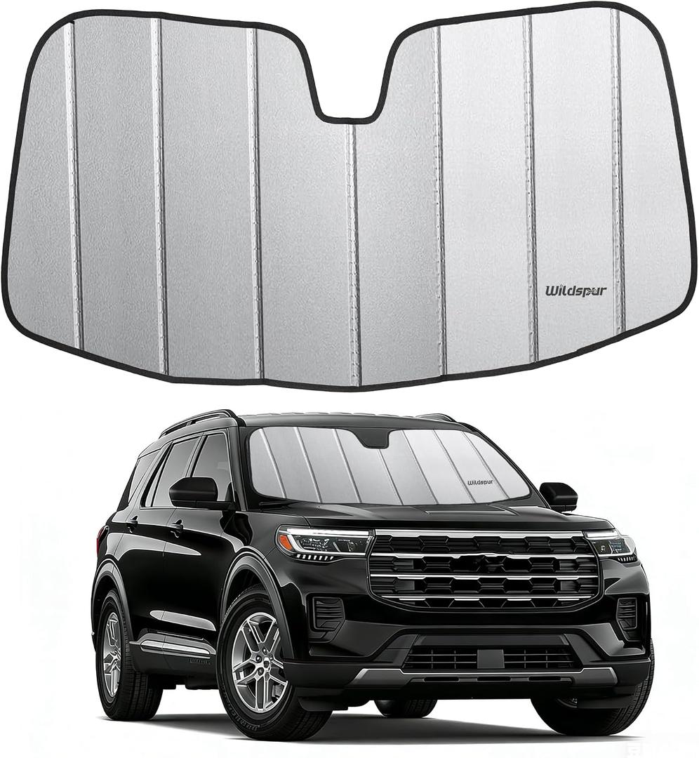 2020-2024 Explorer Windshield Sun Shade for Ford Explorer 2020 2021 2022 2023 2024 Automotive Car Front Window Sunscreen Sunshade