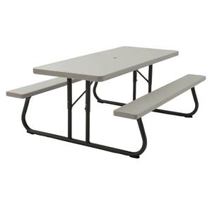 LIFETIME 6‑Foot Folding Picnic Table, Outdoor Portable Bench Seating for 8, UV‑Protected HDPE, Powder‑Coated Steel Frame, Stain‑Resistant, Folds Flat for Storage