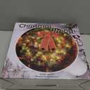 Juegoal 16 Inch Pre-Lit Christmas Wreath with Metal Hanger, Large Red Bow and Colored Balls, Battery Operated with Warm White 40 LEDs Lights, Front Door Spruce Lighted Wreath X-max Decorations