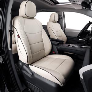 EKR Sienna Seat Covers for 2011-2020 Toyota Sienna LE,XLE, SE,XLE Premium 2nd Row 4/2/4 Split,8 Seats,Waterproof Car Seat Cover Full Set,Car Seat Protectors- Three Row,Leather (Beige) (2011-2020 Sienna 8 Seats,2nd Row 4/2/4 Split)