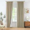 WEST LAKE Bailey Pinch Pleat Blackout Curtains 84 Inches Length with Liners,Oatmeal Tan Pinch Pleated Drape for Traverse Rod and Track,Modern Thermal Insulated Window Treatment for Bedroom,40"Wx84"Lx2