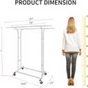 Fishat Silver Heavy Duty Double Rod Garment Clothes Rack for Hanging Clothes Chrome, Commercial Rolling Organizer Commercial Metal with Lockable Wheels Mobile for Coats Dresses