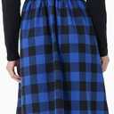 PATPAT Family Matching Outfits Mommy and Me Dresses Matching Set Long Sleeve Plaid Midi Dress and Casual Button Down Shirts (Blue, XL)