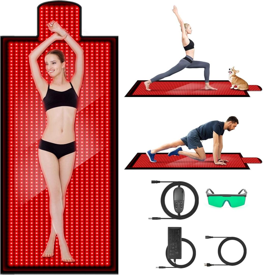 2025 New Full Body Red Light Therapy Mat, 84''X33'' Large Infrared Light Devices Full Body with 1400 Pcs LEDs, Adjustable Timer and Intensity Red Light Therapy Sleeping Bed Blanket at Home