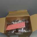 Yinkin 20 Set 10 oz Plastic Milk Bottles with Straws Metal Lids Clear Plastic Containers for Dairy Milk Party Bottle for Juices Shakes Smoothies(Red, White)