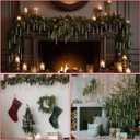 Geelin Sliver 100 Set Bead for Christmas Tree Pearl Ornaments for Christmas Tree Plastic Faux Pearls Garland Decorations with Green Hooks Bead Hanging Ornaments for Xmas Wedding Home Decor