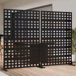 Garvee Metal Privacy Screen Outdoor, 72" H × 47" W Galvanized Steel Freestanding Privacy Fence for Patio, Balcony & Garden