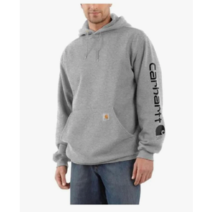 Carhartt Men's Midweight Signature Sleeve Logo Hooded Sweatshirt, Size S