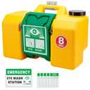 Portable Eyewash Station OSHA-Approved - 8 Gallon Emergency Wall Mounted Eye Wash Irrigation Kit Equipment Ansi Certified No Solution