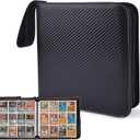 PULULA 12 Pockets Trading Card Binder, Large Collection Binder for 1200 Cards, PU Sports MTG TCG Collectible Trading Card Binder With Zipper