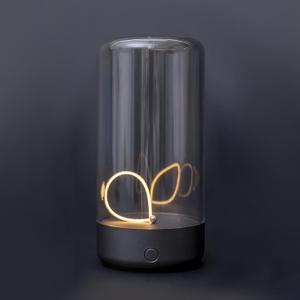 Mini Minimalist Table Lamp Cordless LED Desk Lamp Rechargeable Modern Night Lights Portable Nightstand Lamps Unique Ambient Light Mood Lighting for Bedroom, Beside, Nursery (Gray)