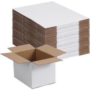 Shipping Boxes for Small Business, White 40 Pack 7x5x5 Inch Corrugated Cardboard Boxes for Packaging, Mailing, Storage