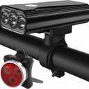 Bike Lights for Night Riding, 6400 mAh Bicycle Light Front and Rear, USB C Rechargeable Super Bright 1200 Lumen Bike Headlight LED Cycling Accessories for Road and MTB