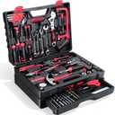 Tool Set- 412 Piece Home Repair/Auto Tool Kit, Storage Organizer with Drawers, Toolbox Storage Case for Women & Men, Perfect for Homeowner, Diyer, Handyman, DIY- Red