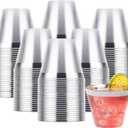 Goodluck 200PCS 9oz Plastic Cups for Party, Disposable Silver Cups, Plastic Cocktail Glasses for Wedding Thanksgiving, Christmas, and Parties