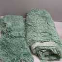 Shaggy Fluffy Green Comforter Cover Queen Set – Faux Fur Shaggy Green Bedding 3-Piece Set (1 Duvet Cover + 2 Furry Pillow Shams) Cozy Bed Set