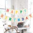 Colorful Happy Birthday Burlap Banner Assembled Durable Birthday Party Decoration Garland, Suitable For Boys Girls And Adults Party Decorations(Beige,Rainbow)