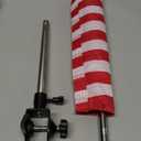 Boat Flag Kit with Flag Holder, 12x18 Inch US Flag with Adjustable Pole Stainless Steel Clamp, 50 Embroidered Stars American Flag Boat Accessories (12x18)