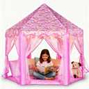 Lafyette. Princess Tent for Girls, Large Kids Playhouse Castle Play Tent with Star Lights, Indoor Outdoor Playhouse for Children, Fun Toy Tent for Girls Boys Toddlers, Playroom Birthday Gift