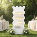 6FT Champagne Wall Holder with LED Light, Party Birthday Event Décor, Wavy