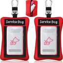 Oudain 2 Pcs Service Dog ID Holder Identification Service Dog Clip on Badge Holder Display Your Doggy Zippered Pouch Carry Small Items Clip on Badge Pocket with Card Slot