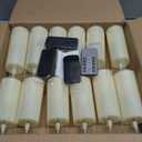 Flickering Flameless Candles Battery Operated with Remote,Led Pillar Candles with Realistic Moving Wick Candles for Halloween,Christmas,Home Decor Pack of 24 (D2.2 xH 5" 6" 7")(Ivory)