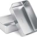 AKOLAFE 2 Pack Stainless Steel Loaf Pan 8.5 x 5.5 Inch Banana Bread Pan for Homemade Bread Loaf Pans for Baking Bread Tin Sourdough Bread Baking Pan Metal Sandwich Loaf Bread Pans for Meatloaf, Cake (Regular)