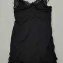 Babydoll Lingerie for Women Sexy Nightgowns Lace Chemise Cute Sleepwear Cami Nightie Modal with Side Slits XS-3XL (Small, Black)