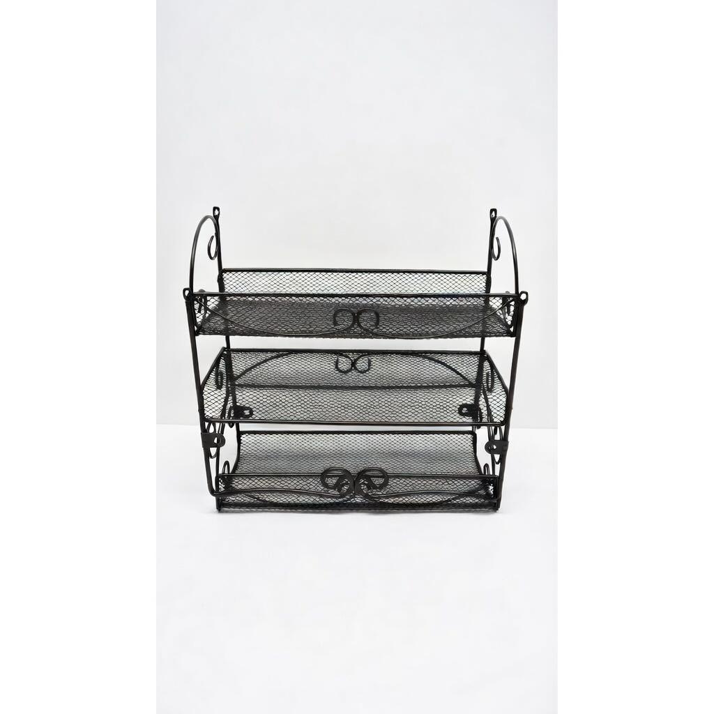 3 Tier Wall Mounted Hanging Spice Rack, Bronze