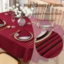 Burgundy Oval Tablecloth, 52 x 70 Inch, Stain and Wrinkle Resistant Machine Washable Polyester Table Cloth, Fabric Table Cover for Dining Buffet Party and Outdoor Use