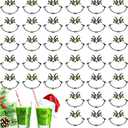 4Pack 80 Pcs Christmas Face Eyes Stickers for Crafts Small 2.4 x 2 Inch Vinyl Faces Transparent Decals for Ornaments Glass Drinking Cups Wood Decorations Balls Party Supplies (hand80)