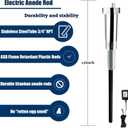 Powered Anode Rod, Electric Anode Rod, Powered Anode Rod for Water Heater, Reducing Odor of Rotten Eggs, Reduce Limescale, for 40-89 Gallon Water Tank Except Bradford White, 30 Years After Sales.
