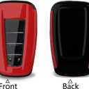 Sturdy ABS Key Fob Cover Case Compatible with Toyota RAV4 Camry Highlander Corolla Accessories (Red x 2)