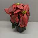 Poinsettia Artificial Red Christmas Flowers 14Inch Faux Poinsettia Plant Winter Flowers for Indoor Outdoor Xmas Ornament Porch Home Garden Decorations