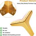 8 x MNKNENG 8 Packs Metal Gold Furniture Legs 5 Inch Golden Couch Legs Extenders Modern Style Heavy Duty Replacement Gold Leg for Furniture Sofa Couches Chair Ottoman Cabinet