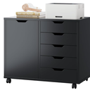DUMOS 5-Drawer Mobile File Cabinet, Wooden Printer Stand with Storage