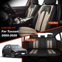 TTX LIGHTING Seat Covers Fit for Hyundai Tucson 2005-2026 Full Set Faux Leather Breathable Waterproof Car Seat Protector (5 Seats, Black&Beige)