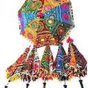 Sun Protection Rajasthani Umbrella Handicraft Walking Stick Umbrella Navratri Decoration Items I Decorative Umbrella (5 Pcs)