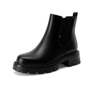 Women's Lug Sole Block Heel Platform Chelsea Ankle Boots Retro Pointed Toe V-neck Chunky Heel Ankle Boots Comfortable Slip on Dress Booties Ladies Width Shoes, Size 42