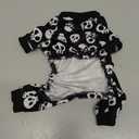 CuteBone Dog Halloween Pajamas Puppy Onesies Small Dogs Soft Pjs Coat Cat Apparel Comfy Pet Christmas Clothes Outfit Doggie Bodysuit P11XS (Skulls)