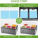 Insulated Cold Food Buffet Ice Serving Tray with Lid Insulation Box 6 Pans 2 Ice Packs Cooled Condiment Serving Container Ice Platter Food Cooler For Parties Buffets Fruit