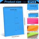 6 Pcs Notepads 50 Sheets 6.5 x 9.8 Inch, Multicolors Spiral Daily Planner Notebooks with Multiple Functional Sections for Classroom Office Plan Work Schedule (Bright Colors,to Do List)