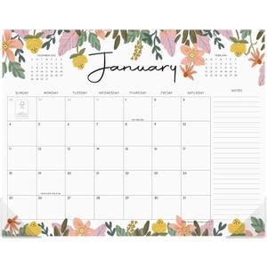 Desk Calendar 2026, Dexmon Desk Pad Calendar 15 x 12 Inch 18 Months Runs From January 2026 to June 2027, Floral Design Calendar 2026 for Home School and Office