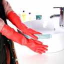 Rubber Cleaning Gloves Kitchen Dishwashing Glove 2-Pairs And Cleaning Cloth 2-Pack,Waterproof Reuseable.(Large)
