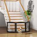 PAWLAND Free Standing Dog Gates for Doorway, Stair, Indoor, Foldable, 24" H