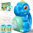 Dinosaur Bubble Machine Toys for Toddlers: Battery-Operated Bubble Maker with Bubble Solution for Kids - Perfect for Outdoor Parties, Yard Fun - Idea Kids Gift for Easter Christmas Birthday (Blue)